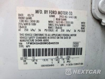 Zdjęcie 14 z 14 samochodu: 2021 FORD EXPLORER POLICE INTERCEPTOR VIN:1FM5K8AB8MGB46539 - miniatura