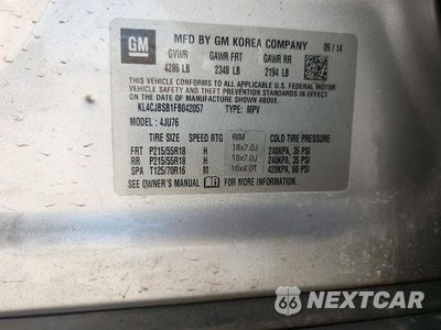 Zdjęcie 13 z 13 samochodu: 2015 BUICK ENCORE CONVENIENCE VIN:KL4CJBSB1FB042057 - miniatura