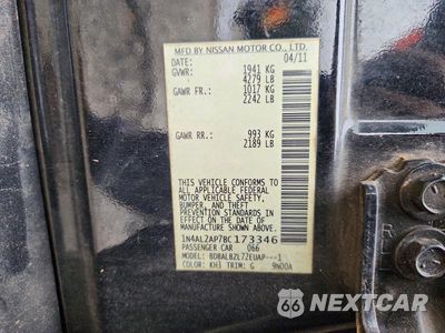 Zdjęcie 12 z 12 samochodu: 2011 NISSAN ALTIMA 2.5 VIN:1N4AL2AP7BC173346 - miniatura