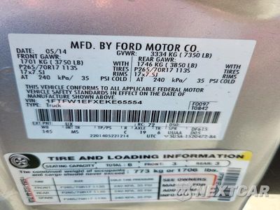 Zdjęcie 12 z 12 samochodu: 2014 FORD F150 SUPERCREW VIN:1FTFW1EFXEKE65554 - miniatura