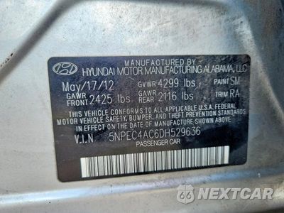 Zdjęcie 12 z 12 samochodu: 2013 HYUNDAI SONATA LIMITED VIN:5NPEC4AC6DH529636 - miniatura