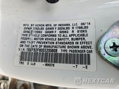 Zdjęcie 12 z 12 samochodu: 2014 HONDA CIVIC EX VIN:19XFB2F80EE255808 - miniatura