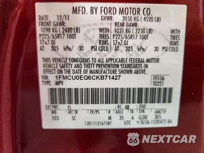 Zdjęcie 13 z 13 samochodu: 2012 FORD ESCAPE LIMITED VIN:1FMCU0EG6CKB71427 - miniatura