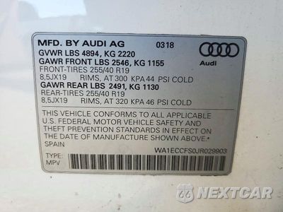 Zdjęcie 13 z 13 samochodu: 2018 AUDI Q3 PREMIUM VIN:WA1ECCFS0JR029903 - miniatura