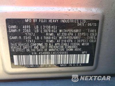 Zdjęcie 12 z 12 samochodu: 2014 SUBARU OUTBACK 3.6R LIMITED VIN:4S4BRDLC4E2209485 - miniatura