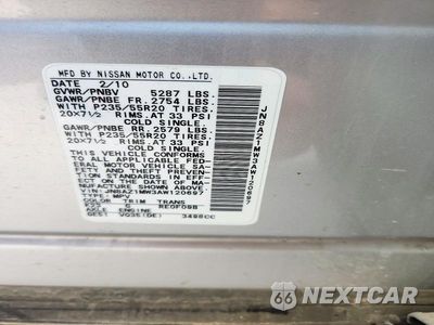 Zdjęcie 12 z 12 samochodu: 2010 NISSAN MURANO S VIN:JN8AZ1MW3AW120697 - miniatura