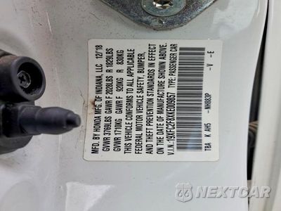 Zdjęcie 12 z 12 samochodu: 2019 HONDA CIVIC SPORT VIN:19XFC2F8XKE009857 - miniatura