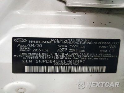 Zdjęcie 12 z 12 samochodu: 2020 HYUNDAI ELANTRA VALUE EDITION VIN:5NPD84LF8LH613492 - miniatura