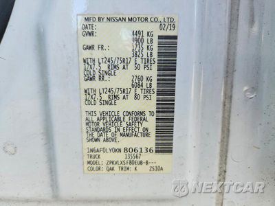 Zdjęcie 12 z 12 samochodu: 2019 NISSAN NV2500 DELIVERY VAN VIN:1N6AF0LY0KN806136 - miniatura