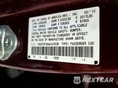 Zdjęcie 12 z 12 samochodu: 2010 HONDA ACCORD LX VIN:1HGCP2F34AA147036 - miniatura