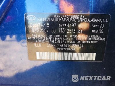 Zdjęcie 12 z 12 samochodu: 2016 HYUNDAI SONATA SE VIN:5NPE24AF5GH365524 - miniatura