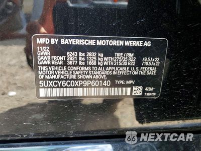 Zdjęcie 12 z 12 samochodu: 2023 BMW X6 XDRIVE40I VIN:5UXCY6C0XP9P60140 - miniatura