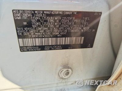 Zdjęcie 13 z 13 samochodu: 2014 TOYOTA RAV4 LIMITED VIN:2T3DFREVXEW184679 - miniatura