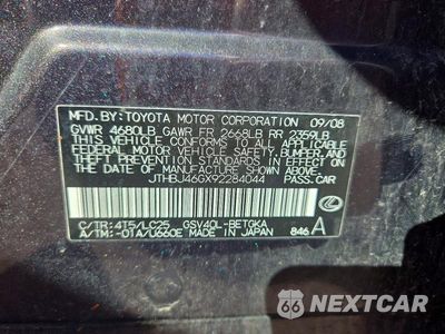 Zdjęcie 12 z 12 samochodu: 2009 LEXUS ES 350 VIN:JTHBJ46GX92284044 - miniatura