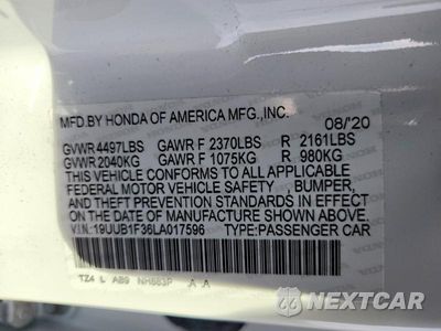 Zdjęcie 12 z 12 samochodu: 2020 ACURA TLX VIN:19UUB1F36LA017596 - miniatura