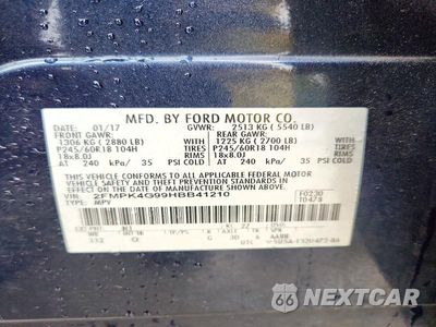 Zdjęcie 14 z 14 samochodu: 2017 FORD EDGE SE VIN:2FMPK4G99HBB41210 - miniatura