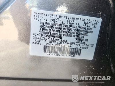 Zdjęcie 14 z 14 samochodu: 2021 NISSAN KICKS S VIN:3N1CP5BV7ML559281 - miniatura
