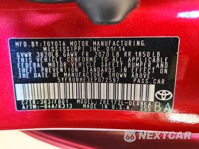 Zdjęcie 13 z 13 samochodu: 2014 TOYOTA COROLLA LE VIN:5YFBURHE3EP072597 - miniatura