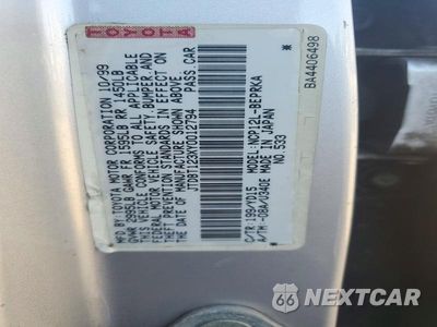 Zdjęcie 13 z 13 samochodu: 2000 TOYOTA ECHO BASE VIN:JTDBT123XY0012794 - miniatura