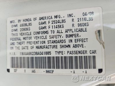 Zdjęcie 12 z 12 samochodu: 2008 ACURA TL VIN:19UUA66238A041885 - miniatura