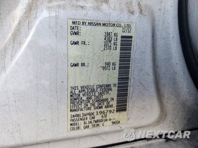 Zdjęcie 12 z 12 samochodu: 2013 NISSAN ALTIMA 3.5 S VIN:1N4BL3AP6DC196792 - miniatura