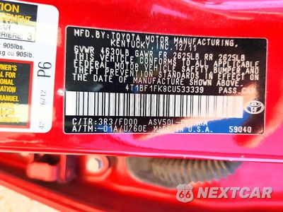 Zdjęcie 12 z 12 samochodu: 2012 TOYOTA CAMRY LE VIN:4T1BF1FK8CU533339 - miniatura