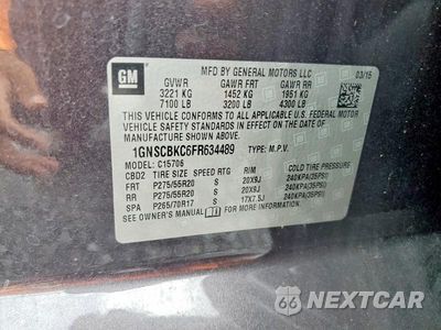 Zdjęcie 14 z 14 samochodu: 2015 CHEVROLET TAHOE C1500 LT VIN:1GNSCBKC6FR634489 - miniatura