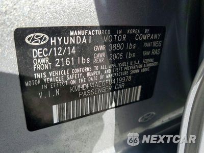 Zdjęcie 12 z 12 samochodu: 2015 HYUNDAI ELANTRA SE VIN:KMHDH4AE6FU419978 - miniatura