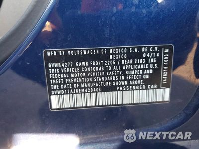 Zdjęcie 12 z 12 samochodu: 2014 VOLKSWAGEN JETTA SE VIN:3VWD17AJ6EM429403 - miniatura