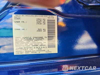 Zdjęcie 13 z 13 samochodu: 2019 NISSAN ALTIMA SR VIN:1N4BL4CV7KC192541 - miniatura