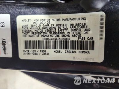 Zdjęcie 12 z 12 samochodu: 2009 TOYOTA COROLLA LE VIN:1NXBU40E09Z165063 - miniatura