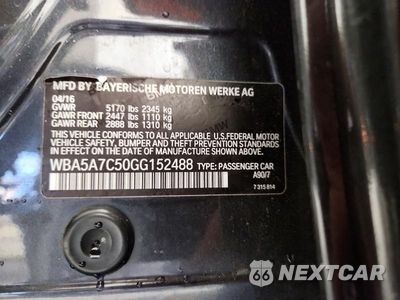 Zdjęcie 12 z 12 samochodu: 2016 BMW 528 XI VIN:WBA5A7C50GG152488 - miniatura