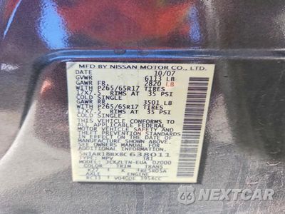 Zdjęcie 13 z 13 samochodu: 2008 NISSAN PATHFINDER S VIN:5N1AR18BX8C638011 - miniatura