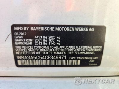 Zdjęcie 12 z 12 samochodu: 2012 BMW 328 I VIN:WBA3A5C54CF349871 - miniatura