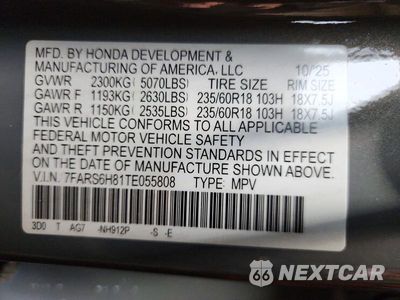 Zdjęcie 12 z 12 samochodu: 2026 HONDA CR-V SPORT-L VIN:7FARS6H81TE055808 - miniatura