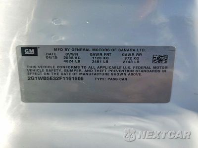 Zdjęcie 13 z 13 samochodu: 2015 CHEVROLET IMPALA LIMITED LT VIN:2G1WB5E32F1161606 - miniatura