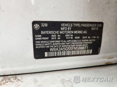 Zdjęcie 12 z 12 samochodu: 2015 BMW 328 I VIN:WBA3A5G5XFNS88871 - miniatura