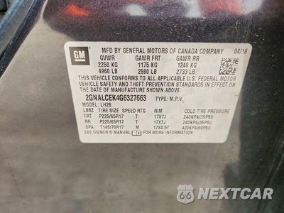 Zdjęcie 12 z 12 samochodu: 2016 CHEVROLET EQUINOX LT VIN:2GNALCEK4G6327663 - miniatura