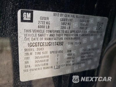 Zdjęcie 12 z 12 samochodu: 2016 CHEVROLET COLORADO LT VIN:1GCGTCE32G1174392 - miniatura