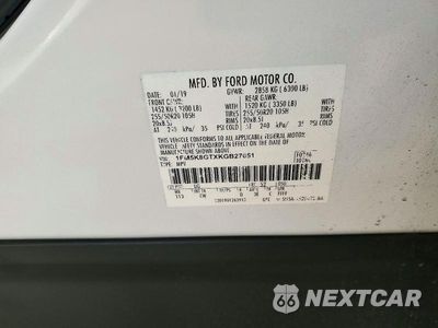 Zdjęcie 13 z 13 samochodu: 2019 FORD EXPLORER SPORT VIN:1FM5K8GTXKGB27651 - miniatura