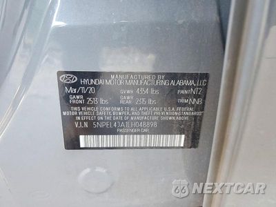 Zdjęcie 12 z 12 samochodu: 2020 HYUNDAI SONATA SEL VIN:5NPEL4JA1LH048898 - miniatura