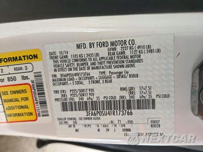 Zdjęcie 12 z 12 samochodu: 2015 FORD FUSION TITANIUM PHEV VIN:3FA6P0SU4FR173766 - miniatura