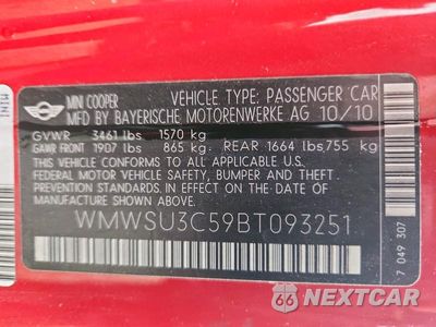 Zdjęcie 12 z 12 samochodu: 2011 MINI COOPER VIN:WMWSU3C59BT093251 - miniatura