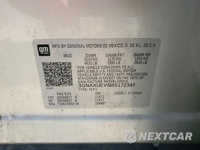 Zdjęcie 13 z 13 samochodu: 2021 CHEVROLET EQUINOX LT VIN:3GNAXUEV5MS172347 - miniatura