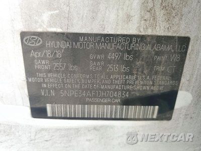 Zdjęcie 12 z 12 samochodu: 2018 HYUNDAI SONATA SPORT+ VIN:5NPE34AF1JH704834 - miniatura