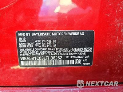 Zdjęcie 12 z 12 samochodu: 2020 BMW 330I VIN:WBA5R1C03LFH86262 - miniatura
