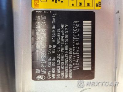 Zdjęcie 12 z 12 samochodu: 2007 BMW 335 I VIN:WBAWB73567P035368 - miniatura