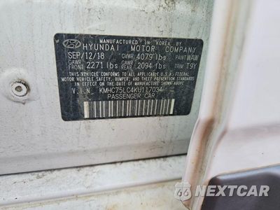 Zdjęcie 12 z 12 samochodu: 2019 HYUNDAI IONIQ SEL VIN:KMHC75LC4KU117034 - miniatura