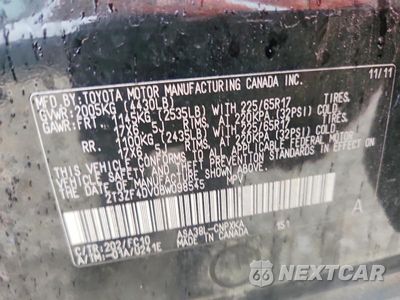 Zdjęcie 12 z 12 samochodu: 2011 TOYOTA RAV4 BASE VIN:2T3ZF4DV0BW098545 - miniatura
