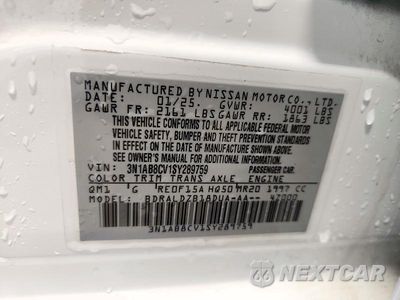 Zdjęcie 12 z 12 samochodu: 2025 NISSAN SENTRA SV VIN:3N1AB8CV1SY289759 - miniatura
